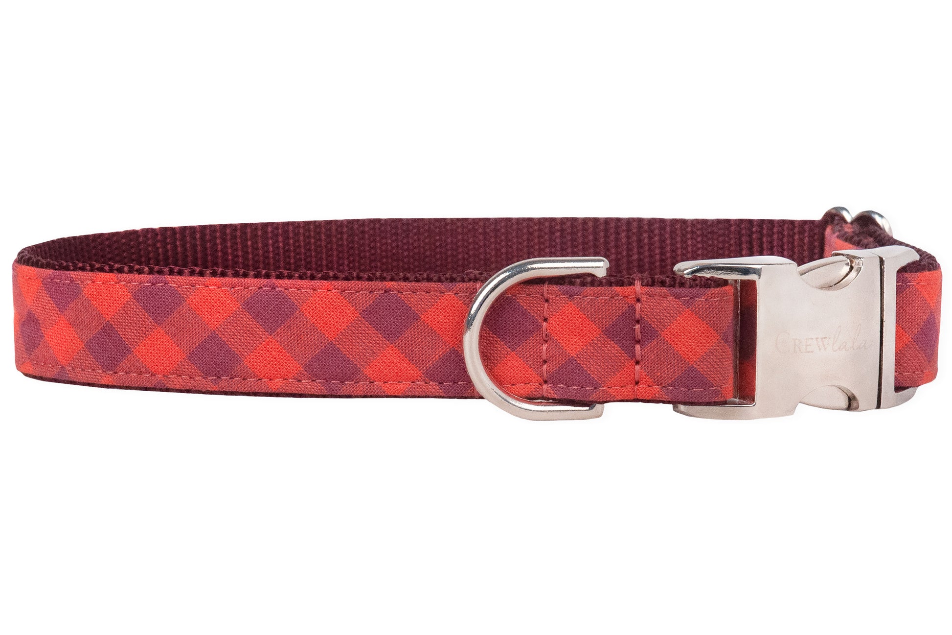 Apple Spice Plaid Belle Bow Dog Collar - Crew LaLa