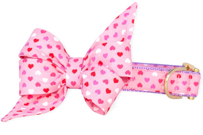 Candy Hearts Belle Bow Dog Collar - Crew LaLa