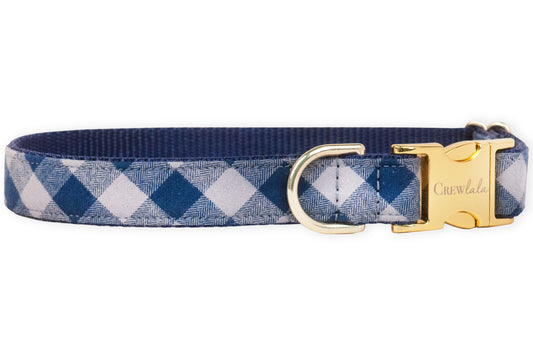 Cobblestone Plaid Dog Collar - Crew LaLa