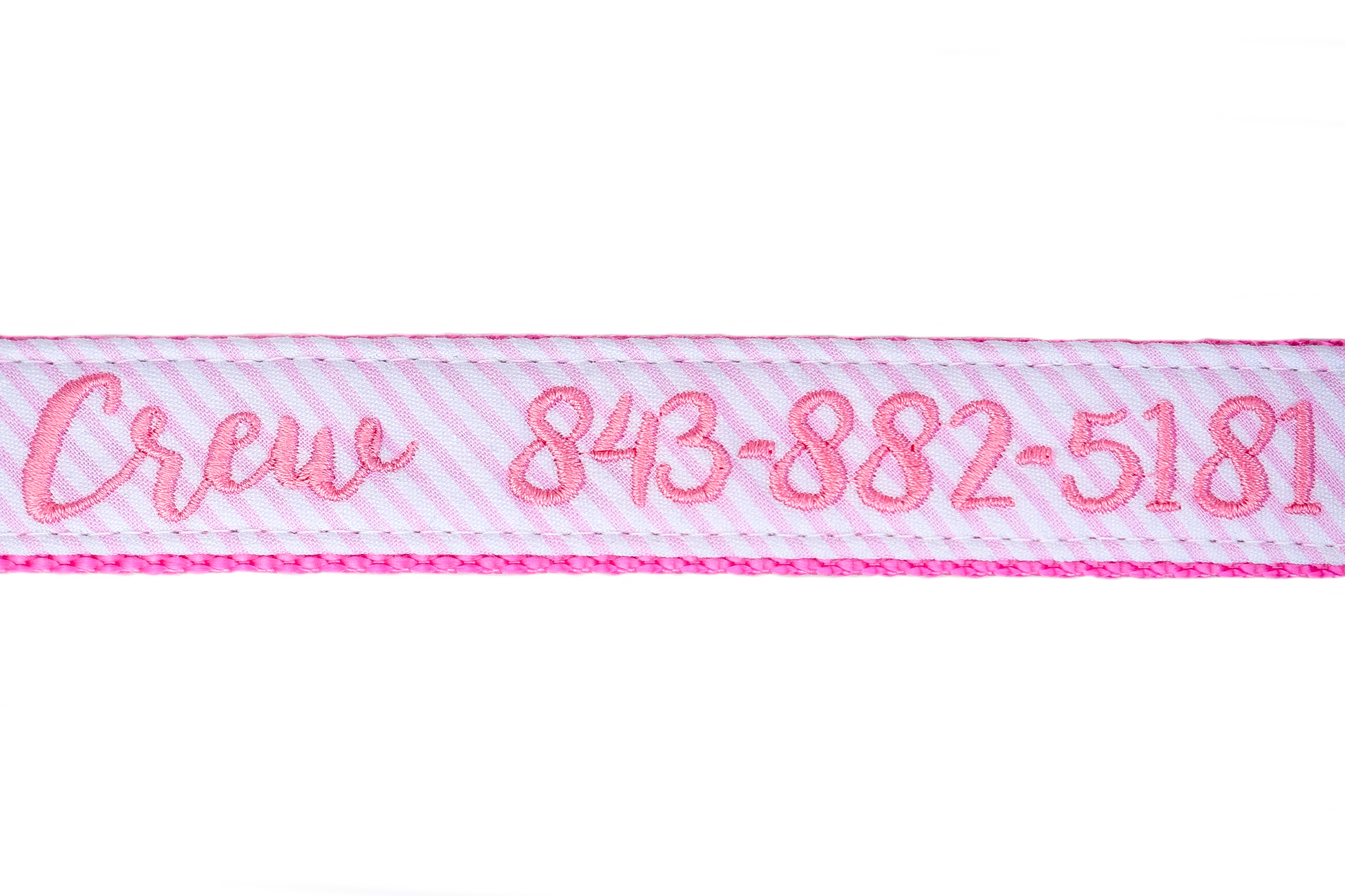 Light Pink Seersucker Dog Collar - Crew LaLa