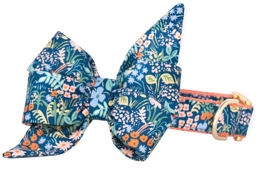Darling Floral Belle Bow Dog Collar - Crew LaLa
