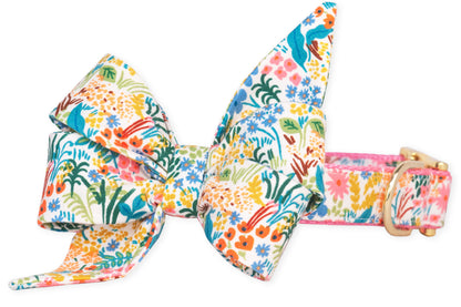Ditsy Floral Belle Bow Dog Collar - Crew LaLa
