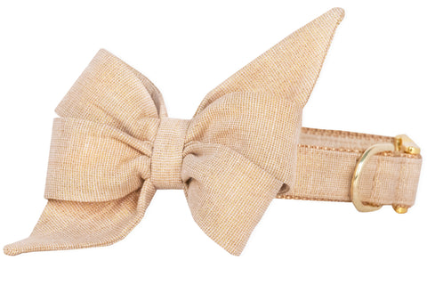 Gold Glitter Belle Bow Dog Collar