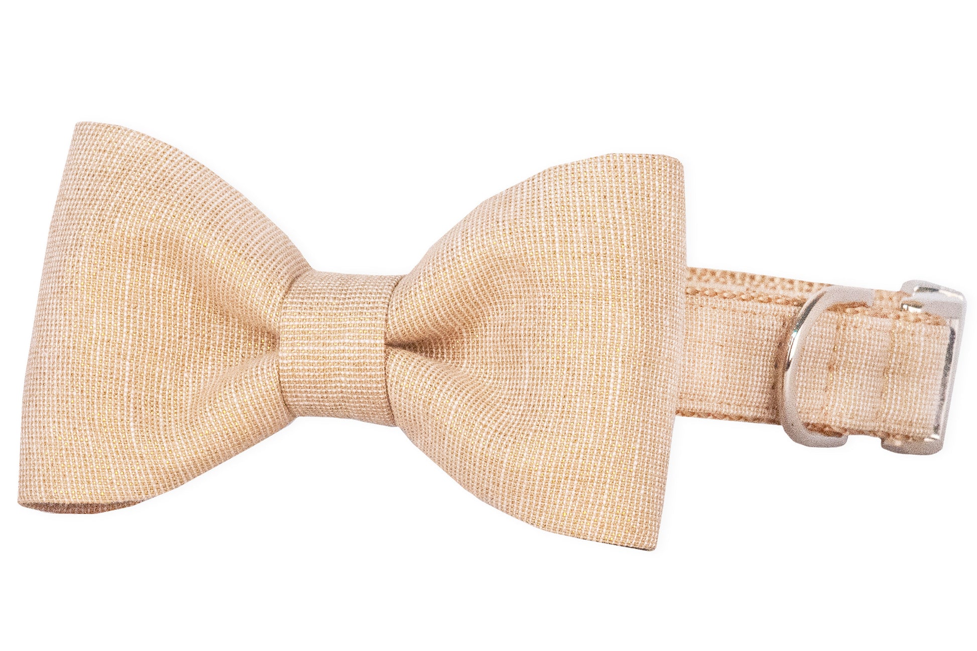 Gold Glitter Bow Tie Dog Collar - Crew LaLa
