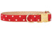 Ivory Dot on Ruby Red Bow Tie Dog Collar