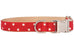 Ivory Dot on Ruby Red Belle Bow Dog Collar