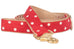 Ivory Dot on Ruby Red Belle Bow Dog Collar