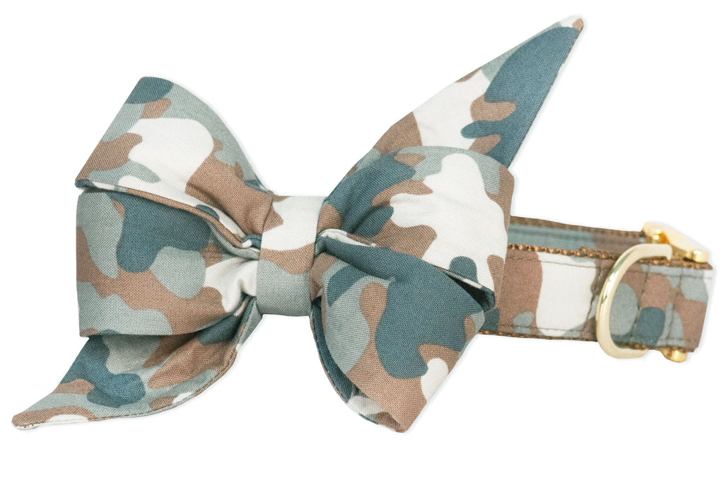 Low Country Camo Belle Bow Dog Collar