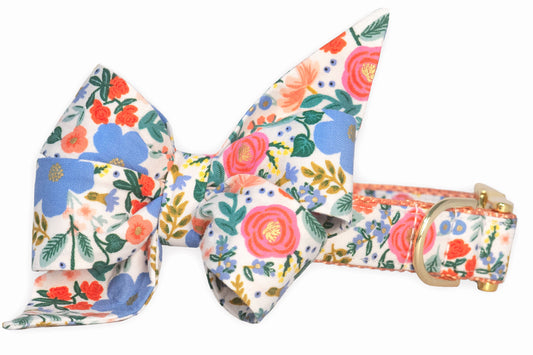 Mae in Bloom Belle Bow Dog Collar - Crew LaLa