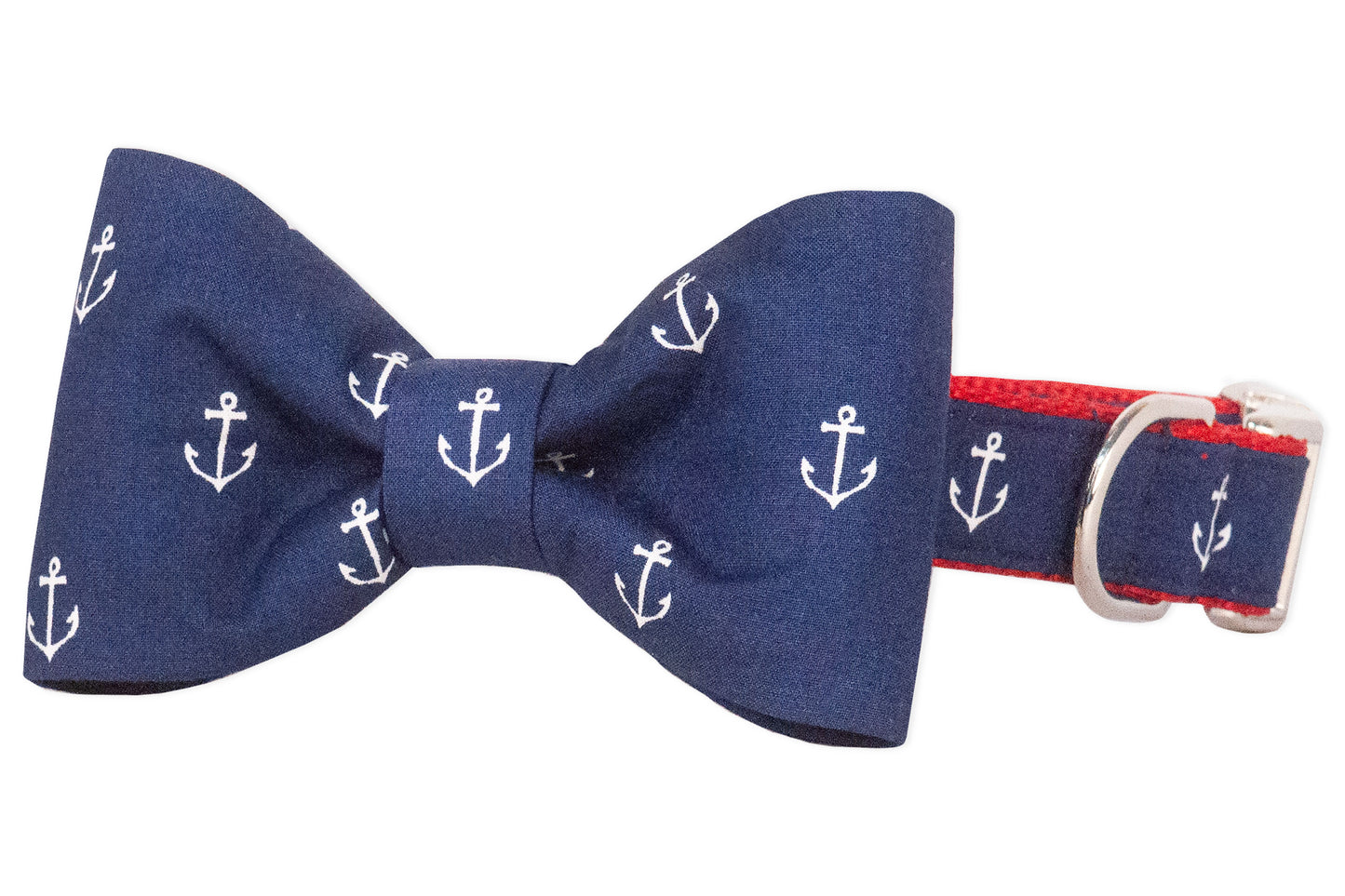 Navy Anchors Bow Tie Dog Collar - Crew LaLa