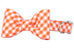 Orange Picnic Plaid Bow Tie Dog Collar