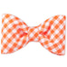 Orange Picnic Plaid Bow Tie Dog Collar