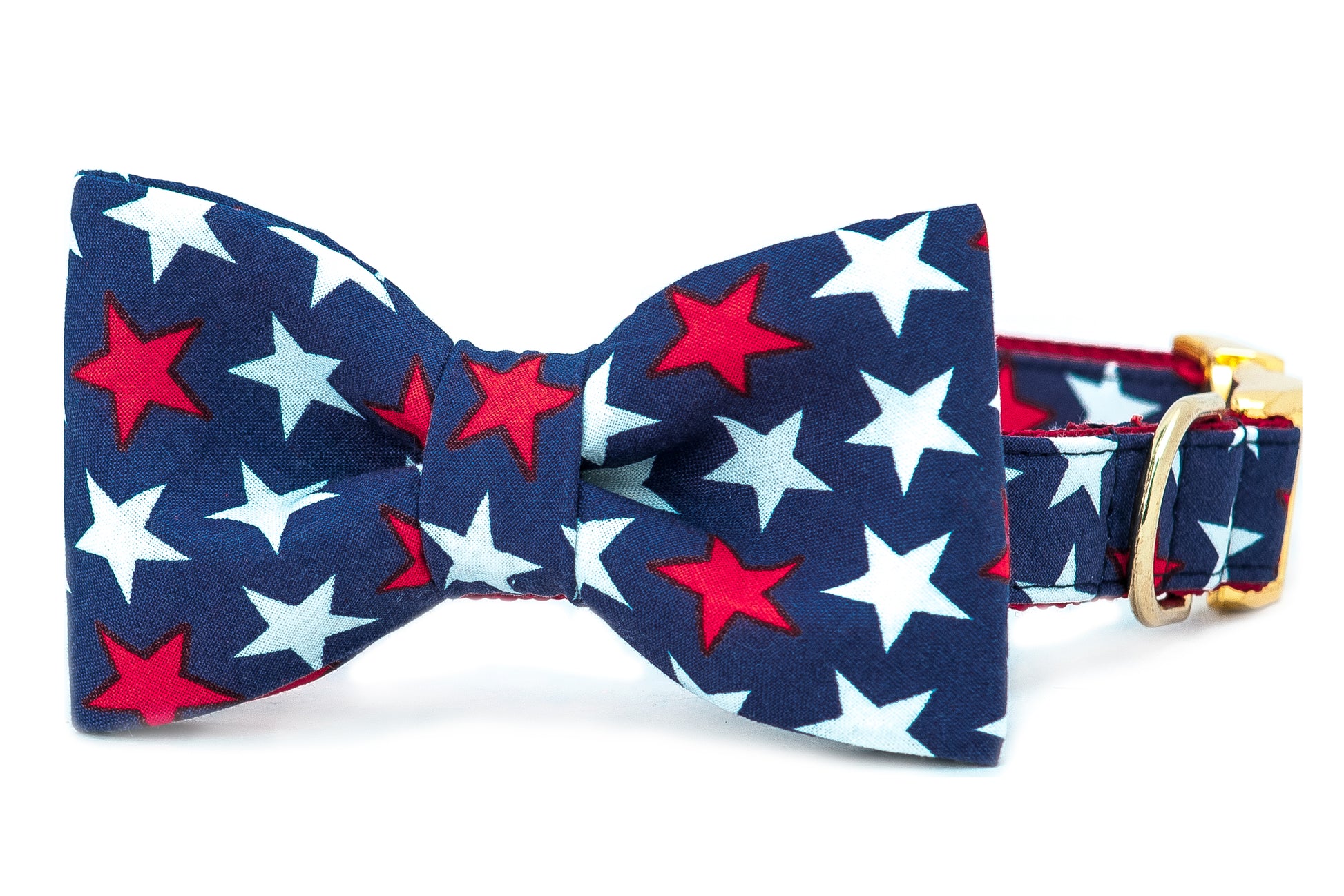 Patriotic Stars Bow Tie Dog Collar - Crew LaLa