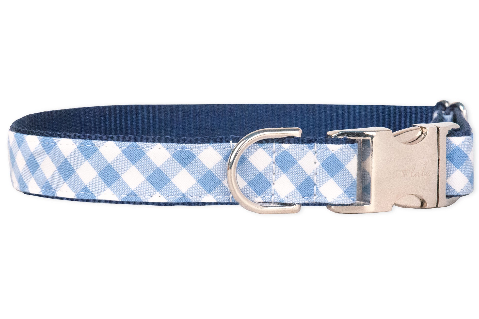 Periwinkle Picnic Plaid Bow Tie Dog Collar - Crew LaLa