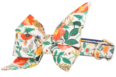Poppy Gardens Belle Bow Dog Collar