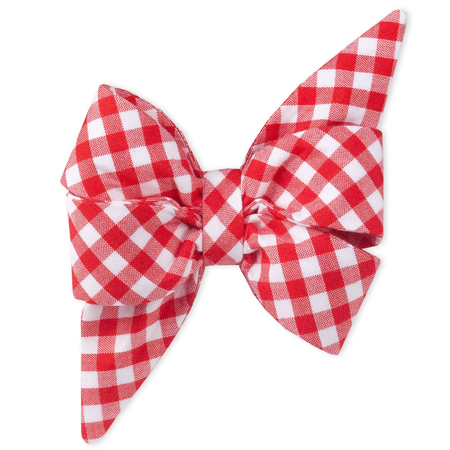 Red Picnic Plaid Belle Bow Dog Collar - Crew LaLa