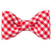 Red Picnic Plaid Bow Tie Dog Collar