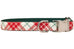 Red Present Plaid Bow Tie Dog Collar