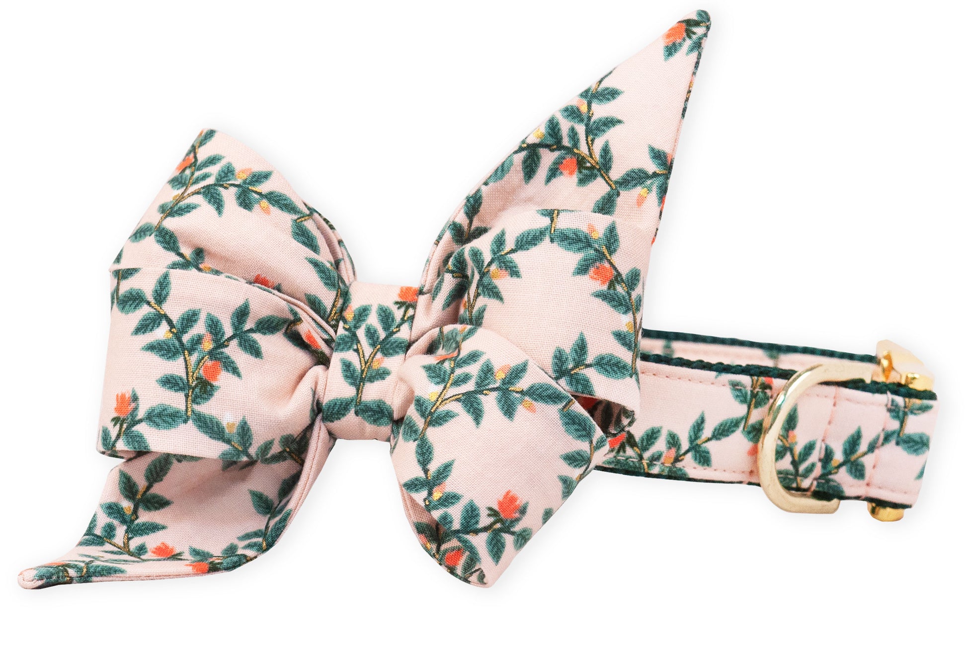 Rosy Vines Belle Bow Dog Collar - Crew LaLa