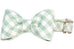 Sage Check Bow Tie Dog Collar