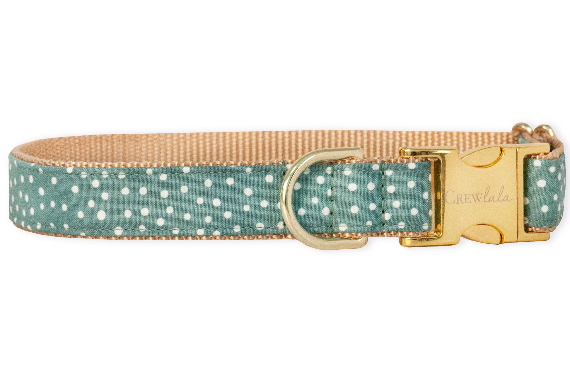 Sage Spots Belle Bow Dog Collar - Crew LaLa