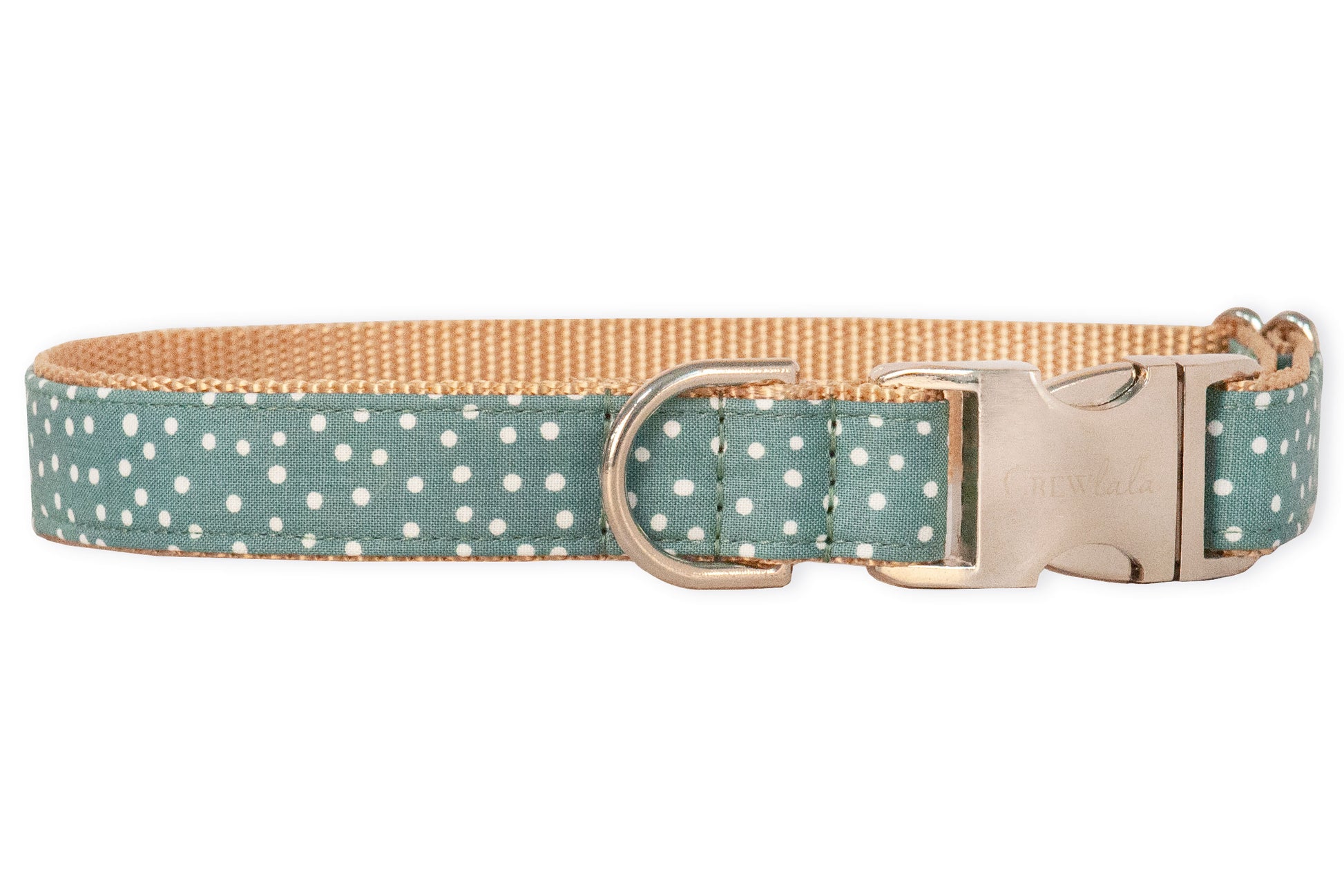 Sage Spots Belle Bow Dog Collar - Crew LaLa