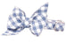 Slate Blue Check Belle Bow Dog Collar