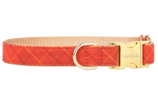 Spiced Chai Plaid Dog Collar - Crew LaLa