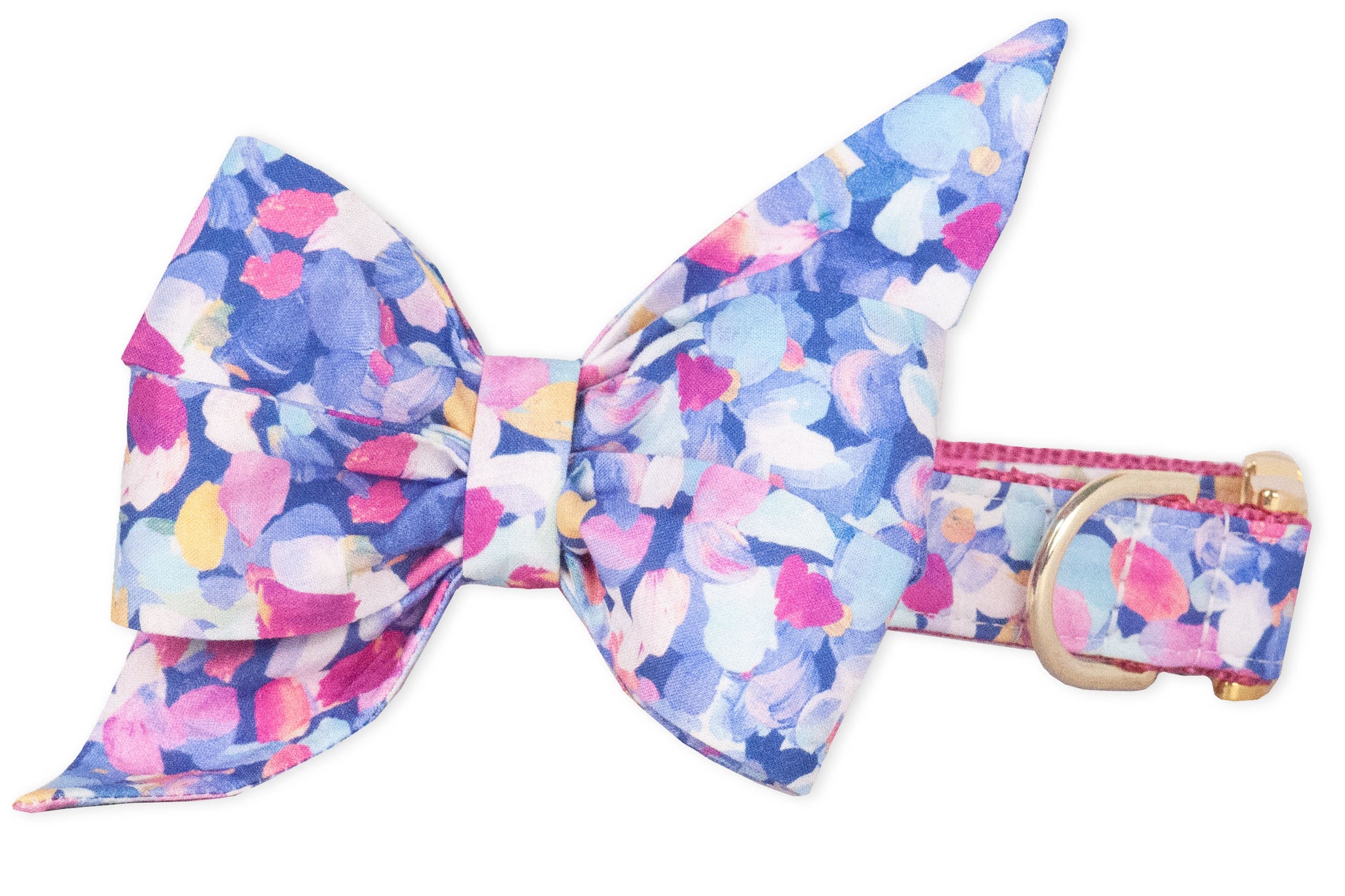 Violet Petals Belle Bow Dog Collar - Crew LaLa