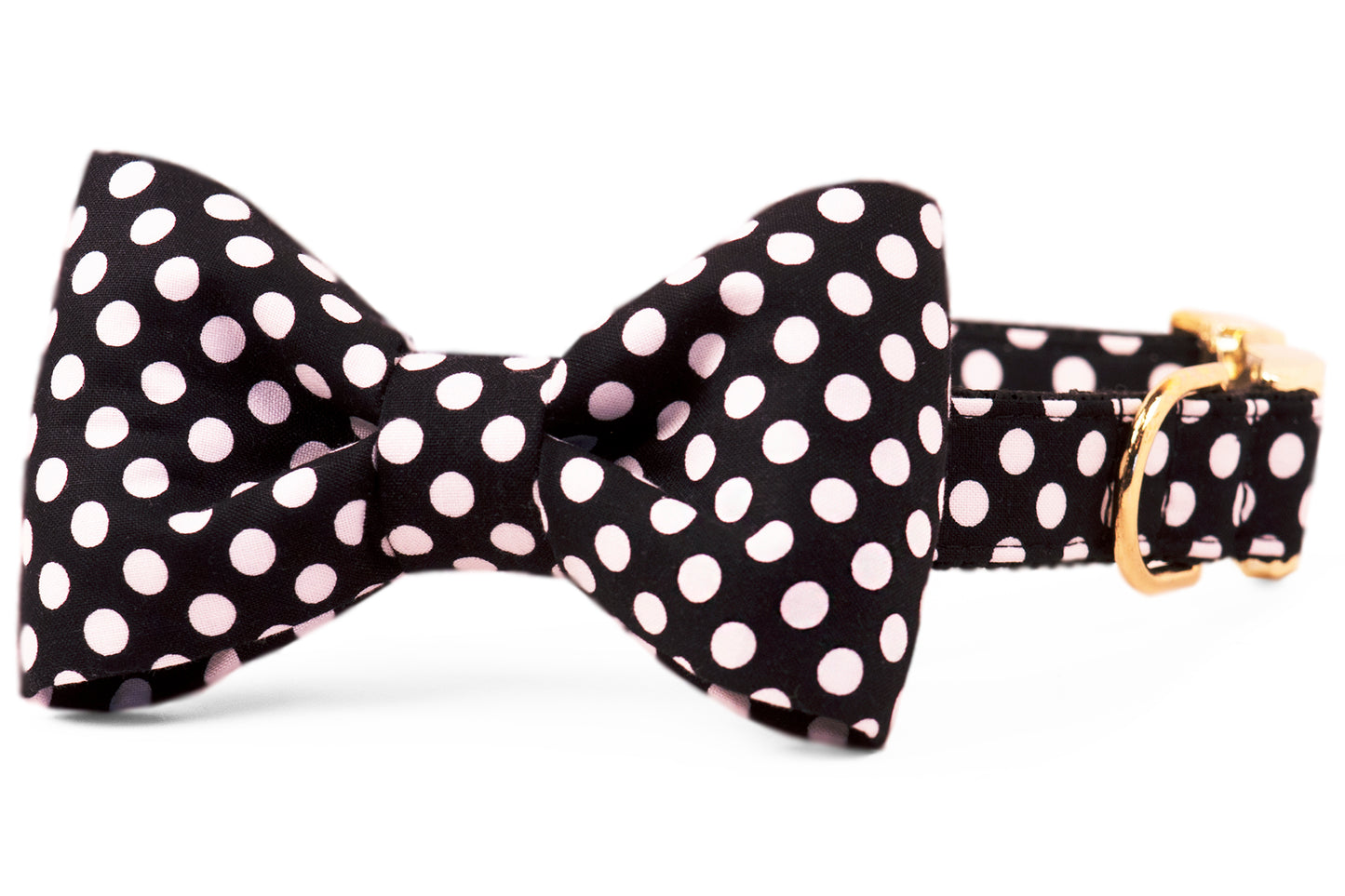 Black & White Polka Dot Bow Tie Dog Collar - Crew LaLa