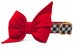 Georgia Red on Black Check Belle Bow Dog Collar - Crew LaLa