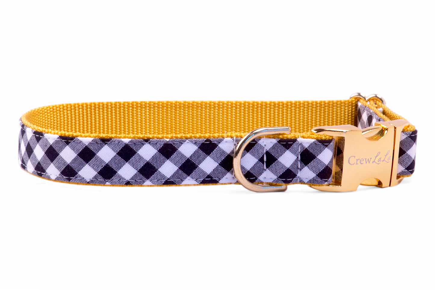 Steelers Yellow on Black Check Belle Bow Dog Collar - Crew LaLa