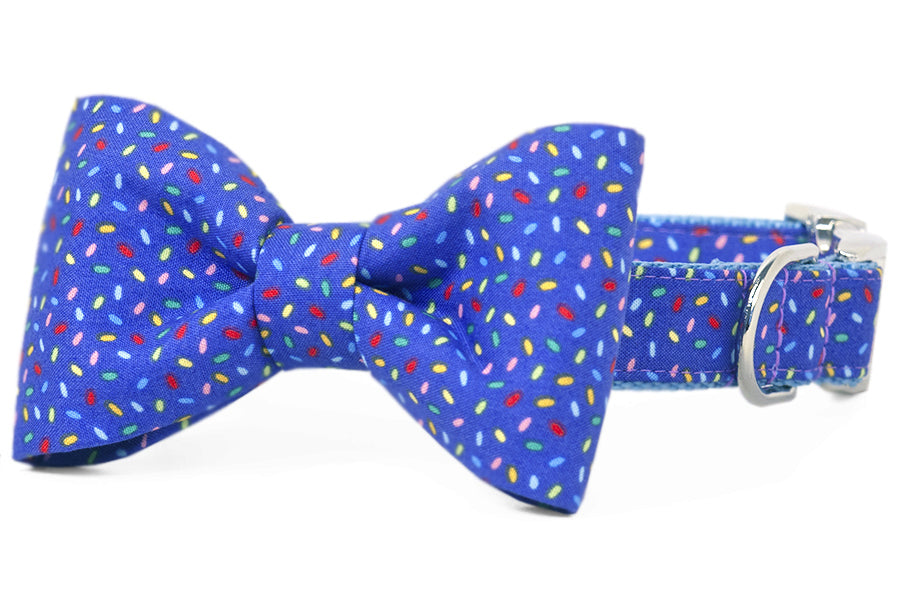 Blueberry Sprinkles Bow Tie Dog Collar - Crew LaLa