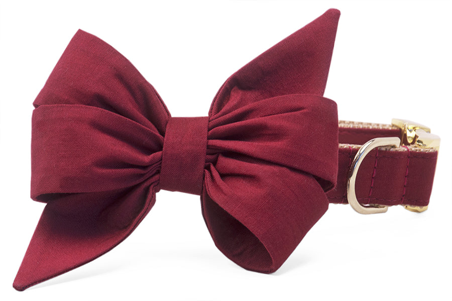 Crimson Belle Bow Dog Collar