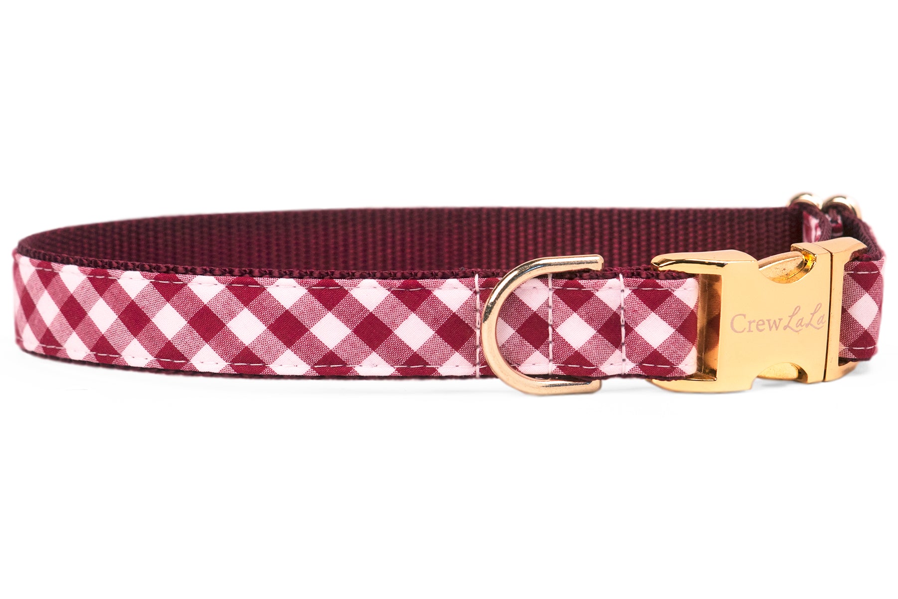 Crimson Picnic Plaid Dog Collar - Crew LaLa