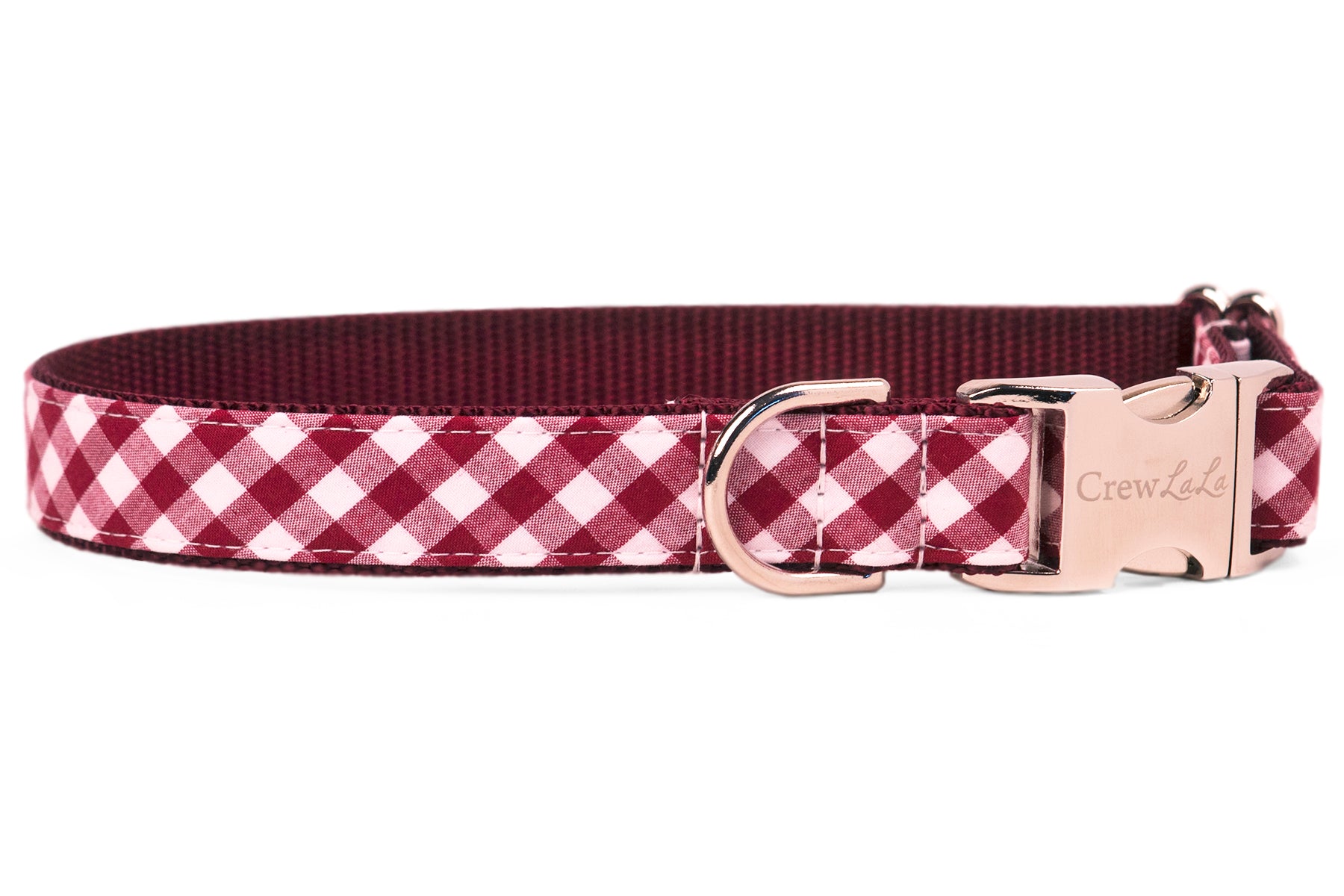 Crimson Picnic Plaid Dog Collar - Crew LaLa