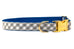 Air Force Blue on Silver Check Belle Bow Dog Collar - Crew LaLa
