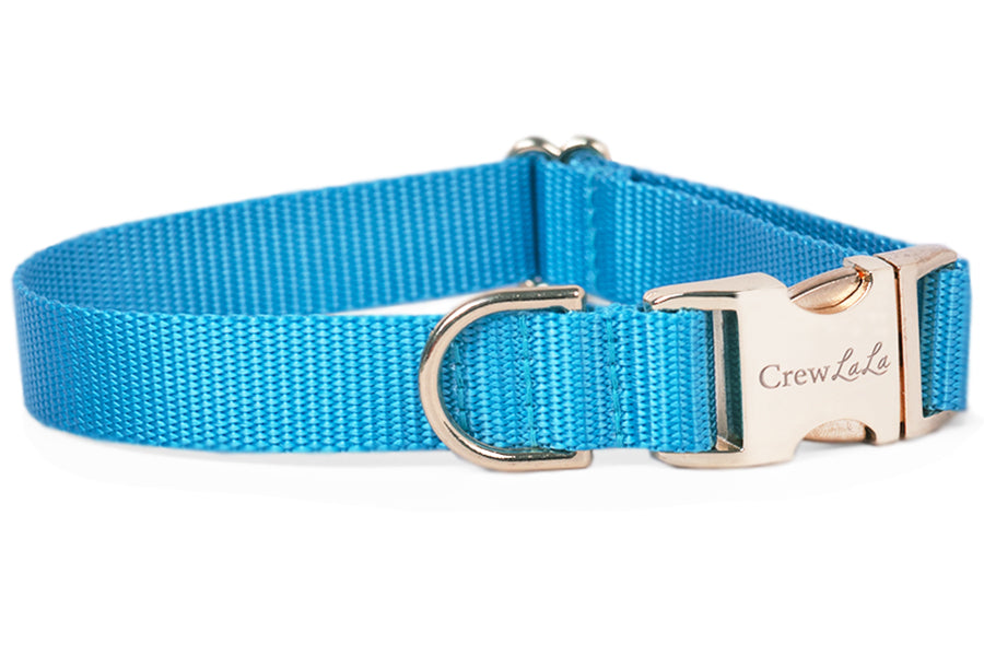 Ice Blue Webbing Collar - Crew LaLa