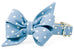 Ivory Dot on Dusty Blue Belle Bow Dog Collar - Crew LaLa