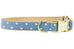 Ivory Dot on Dusty Blue Canvas Dog Collar - Crew LaLa