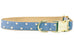 Ivory Dot on Dusty Blue Bow Tie Dog Collar - Crew LaLa
