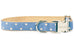 Ivory Dot on Dusty Blue Bow Tie Dog Collar - Crew LaLa