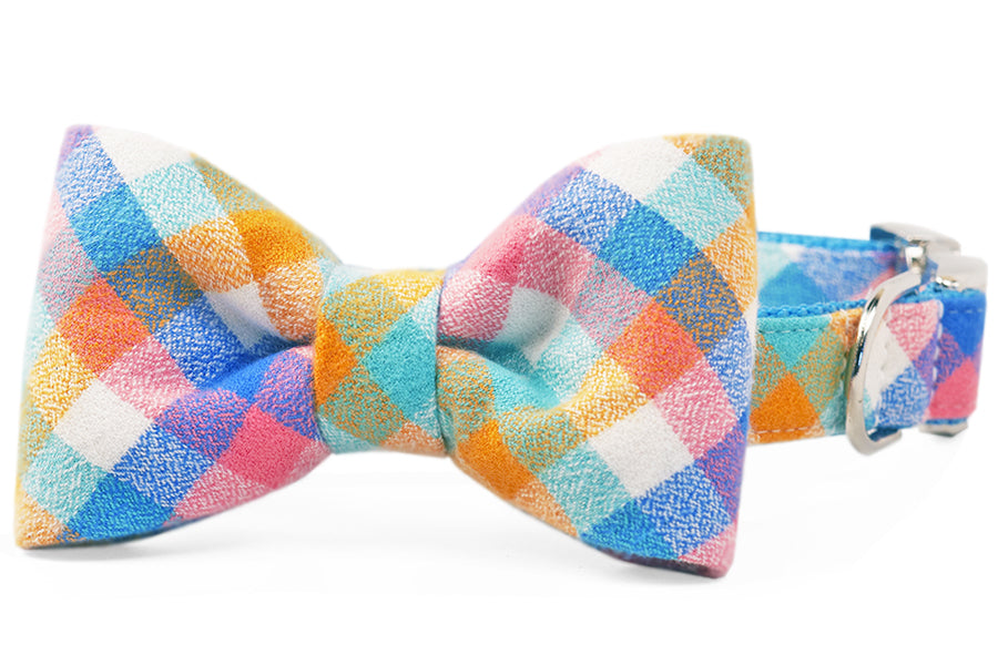 Jackson Flannel Bow Tie Dog Collar - Crew LaLa