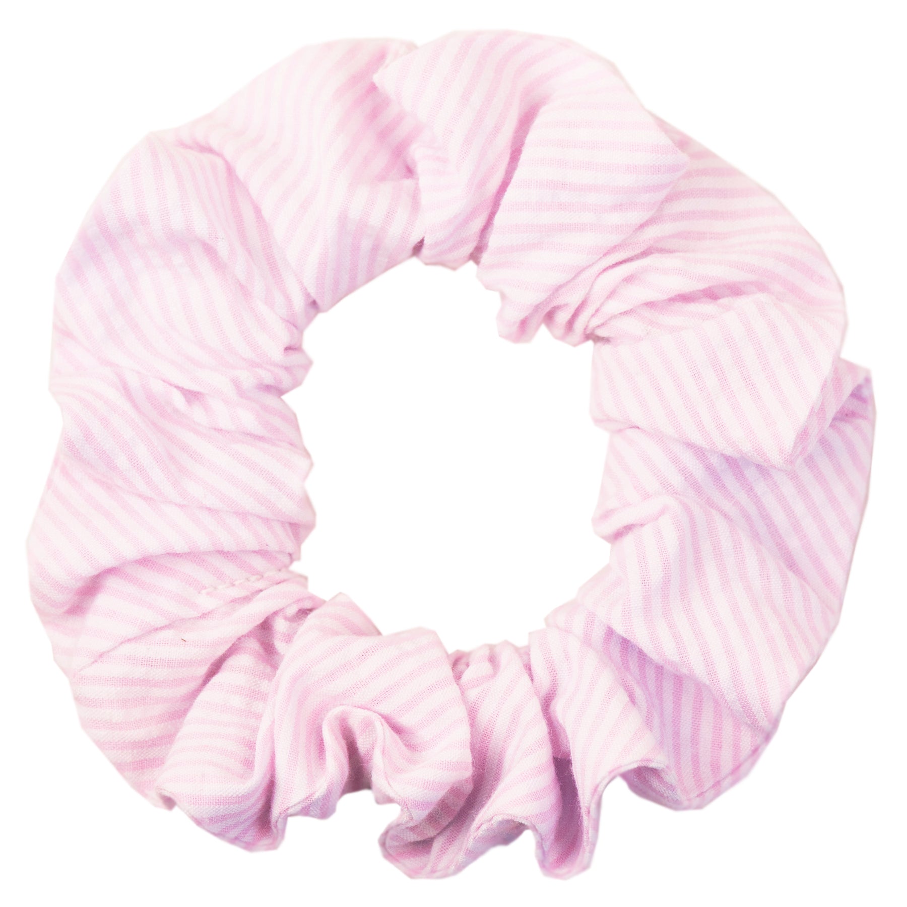Light Pink Seersucker Scrunchie - Crew LaLa