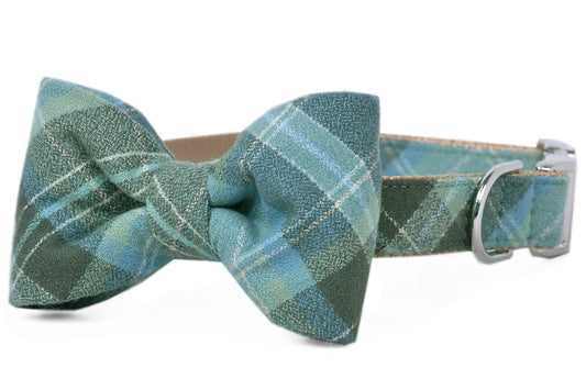 Mount Hood Flannel Bow Tie Dog Collar - Crew LaLa