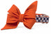 Auburn Burnt Orange on Navy Check Belle Bow Dog Collar - Crew LaLa