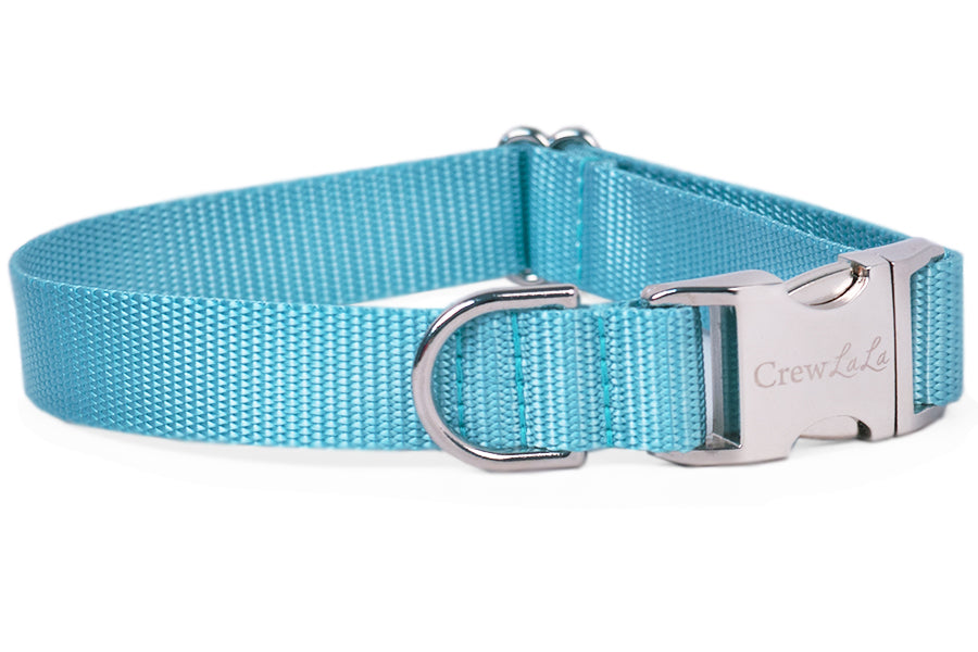 Ocean Blue Webbing Collar - Crew LaLa