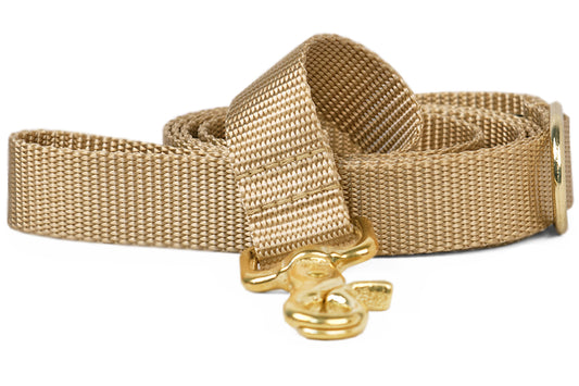 Pale Gold Webbing Leash - Crew LaLa