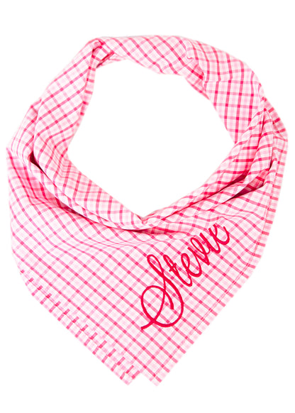 Palmer Pink Gingham Dog Bandana - Crew LaLa