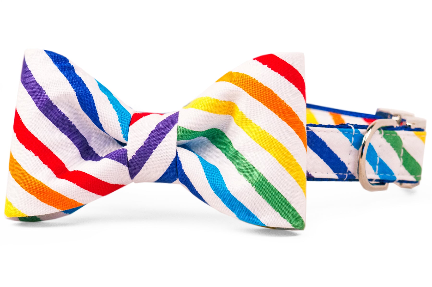 Proud Rainbow Bow Tie Dog Collar - Two Styles! - Crew LaLa